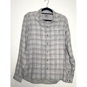 Kuhl Shirt Men's Medium Gray Plaid Button Up Outdoor Hiking Gorpcore